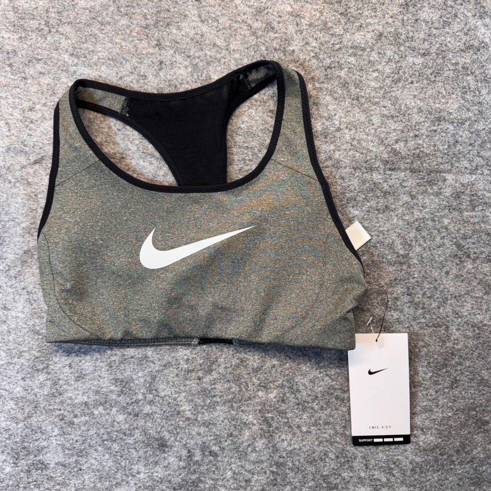 Nike Womens Dri-FIT Racerback Sports Bra Olive Green Heather XS 548545-091